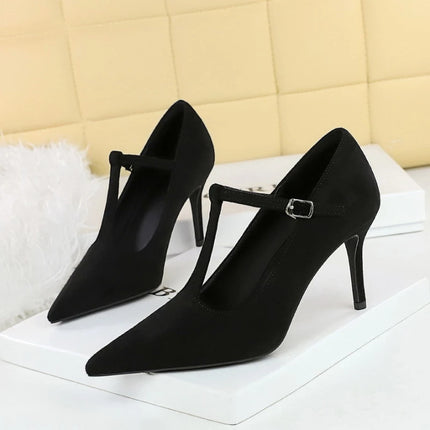 YUDX Pointed Toe High Heels For Women Premium Suede by zapcart