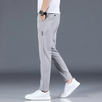 Ice Silk Mens Pants CN Guangdong Breathable Elastic Summer by zapcart