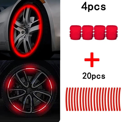 PVC Luminous Wheel Valve Caps Reflective Stickers For Cars by zapcart