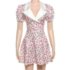 Tornova Flower Print Puff Sleeve Dress Women Elegant Mini by zapcart