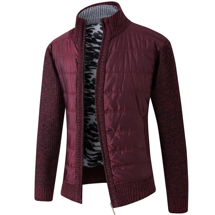 GQXAONC Mens Padded Cardigan Zip Up Warm Autumn Winter Coat by zapcart