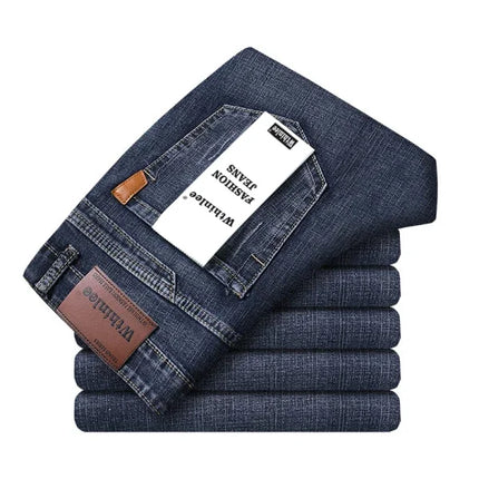Men Blue Stretch Denim Jeans Straight Fit Classic CN by zapcart