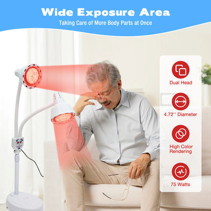 CEElectronic Infrared Heat Lamp 275W Two Headed 360 Home Use by zapcart