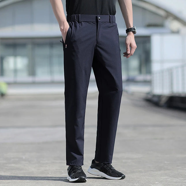 Mainkulc Ice Silk Men's Pants Elastic Waist Quick Dry by zapcart