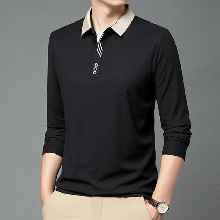 Mens Polo Shirt Breathable Polyester Business Casual Top by zapcart