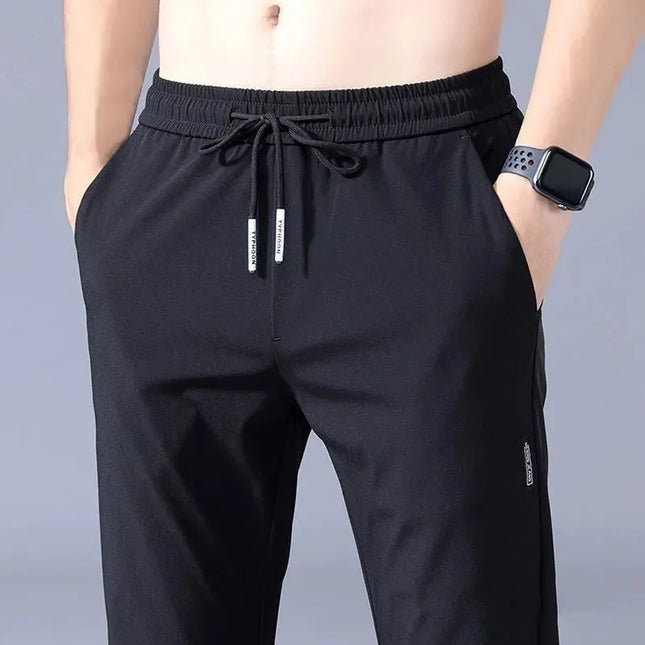 Longchengyixi Ice Silk Quick Dry Men Casual Pants Slimfit by zapcart