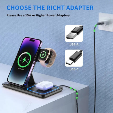 VIKEFON 3 In 1 30W Fast Wireless Charger For iPhone Watch by zapcart