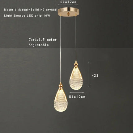 Fensycoco Acrylic Pendant Light Adjustable Cord For Dining by zapcart