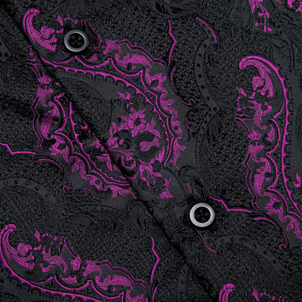 HenanChoice Mens Jacquard Paisley Shirt Long Sleeve Luxury by zapcart
