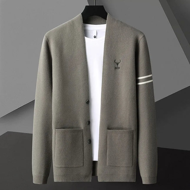 CN Zhejiang Men Knit Cardigan Front Pocket Button Decor by zapcart