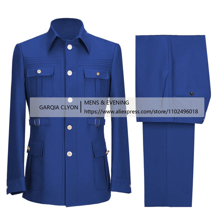 CN Jiangsu Men Suits 2 Piece Slim Fit Blazer Pants Business by zapcart