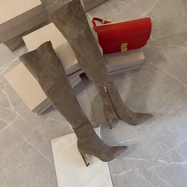 Women Over Knee Elastic Boots High Heels Versatile 2025 by zapcart
