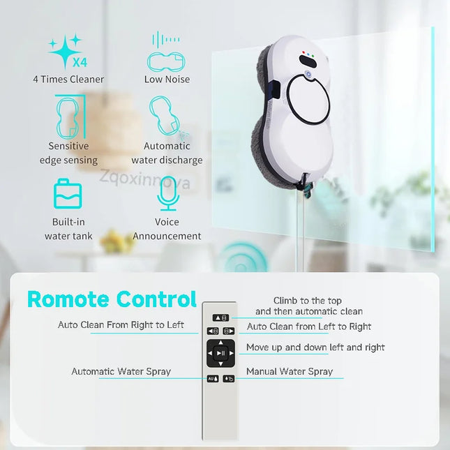 Zqoxinnova Robot Window Cleaner Pro Auto Clean Glass Home by zapcart