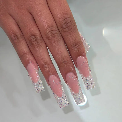 Extra Long Press On Nails Glue Included Bear Bow For Women by zapcart