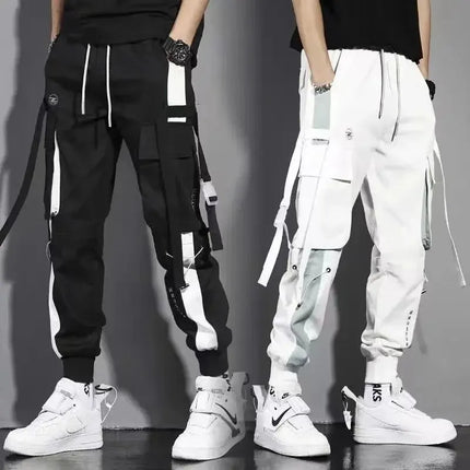Book Panda Men Cargo Overalls Sweatpants Drawstring Comfort by zapcart