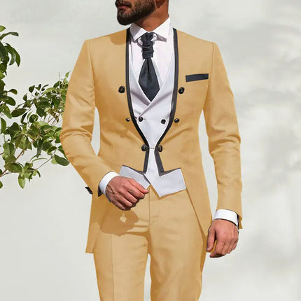 CN Jiangsu Slim Fit 3 Piece Wedding Premium Suit For Groom by zapcart