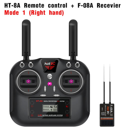 HotRC HT-8A 2.4GHz 8CH 8A RC Transmitter PWM FHSS with F-08A Receiver Radio System Remote Controller for RC Drone by zapcart