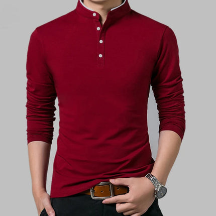 CN Zhejiang Mens Business Polo Shirt Long Sleeve Breathable by zapcart