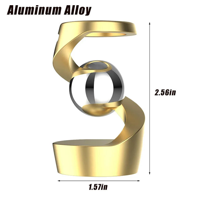 Desktop Rotating Gyroscope Finger Fidget Spinner Toy All Aluminum Alloy Spinning Gyro Silver Metallic Accents For Adults Gift by zapcart