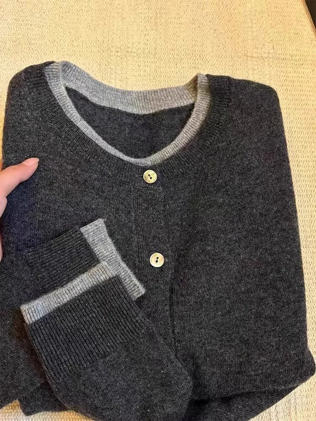 Emperoe Goat Cashmere Cardigan Dark Grey For Cold Weather by zapcart