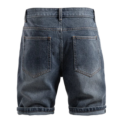AIOPESON Men Retro Denim Shorts Multi Pocket Casual by zapcart