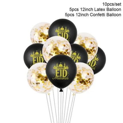 FENGRISECN Eid Mubarak Banner Plates Ramadan Tableware Kit by zapcart
