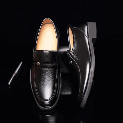YBQJOO Leather Men Formal Shoes Slip On Loafers Breathable by zapcart