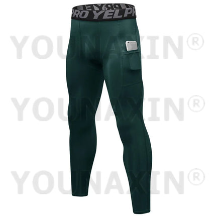 YOUNAXIN Men's Basketball Compression Pants With Pocket by zapcart
