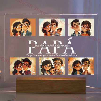 Custom Photo Text 3D Acrylic Lamp For Mom Dad Gift by zapcart