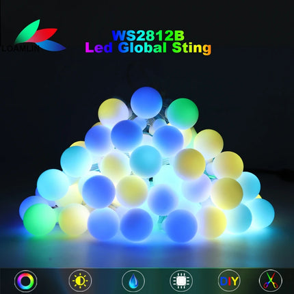 Loamlin WS2812B Vibrant LED Globe String Lights IP67 Decor by zapcart