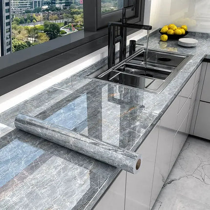 Marble Self Adhesive Wallpaper Waterproof Kitchen Decor by zapcart