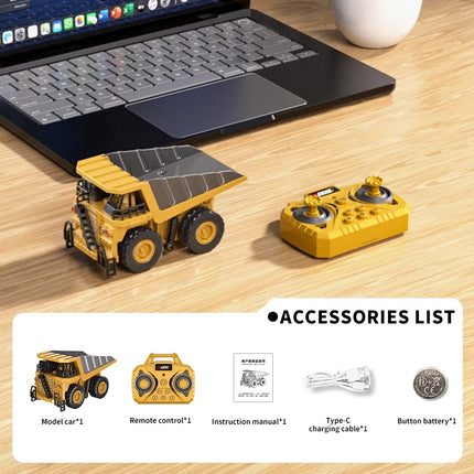 1:64 Bluetooth Remote Control Crane And Forklift two-in-one Desktop Mini Alloy Toy Car With Trailer Christmas Gift In Color Box by zapcart