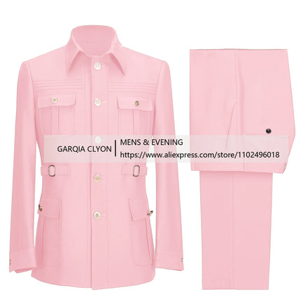 CN Jiangsu Men Suits 2 Piece Slim Fit Blazer Pants Business by zapcart
