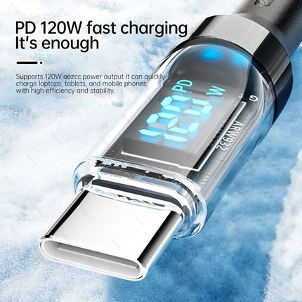 OOZCC LCD Watt Display Cable 120W Fast Charge for iPhone