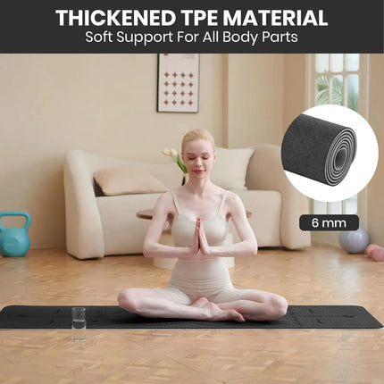 Good Nite 6mm TPE Yoga Mat Non Slip Alignment Lines Pilates by zapcart