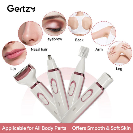 Women Electric Razor 4-In-1 Wet Dry Painless Grooming Kit by zapcart
