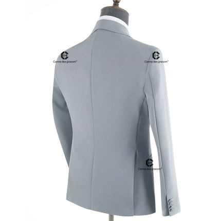 Cenne Des Graoom Mens Skinny Suit Set Light Grey 2 Piece by zapcart