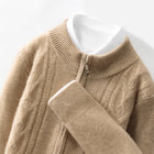 Ruinaxiacn Men Merino Wool Cardigan Mock Collar Zipper Warm by zapcart