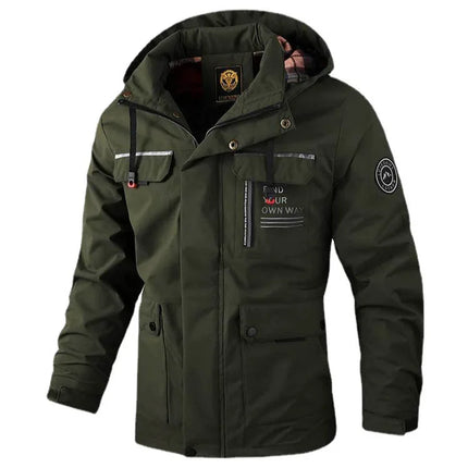 Jiangxi Men Waterproof Windbreaker Hooded Jacket Fleece by zapcart
