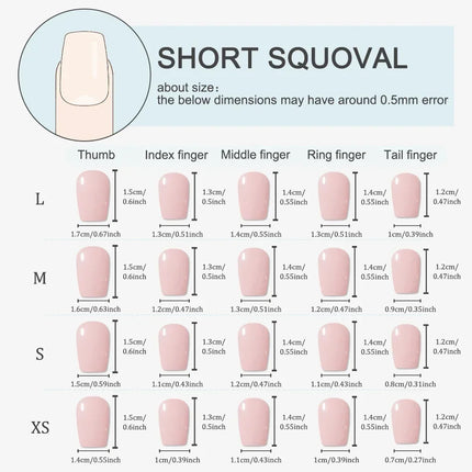 Press On Nails Handmade Square Pink For Women Strawberry by zapcart