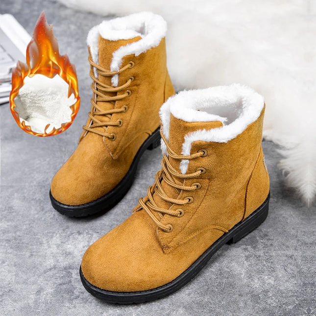 Snow Women Boots Keep Warm Plush Platform Fur Winter Shoes by zapcart