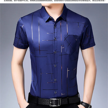 Men's Business Casual Shirt No Iron Wrinkle Resistant by zapcart