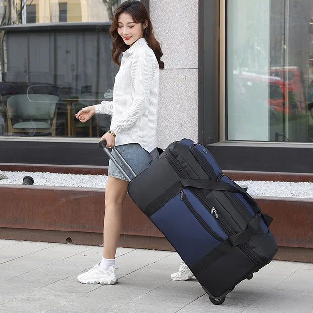 Double Traveller Unisex Rolling Luggage With Wheels Large by zapcart