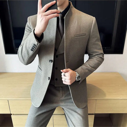 Korean Style Slim Fit Mens Elegant Suit Set By QUHNBGYCN by zapcart