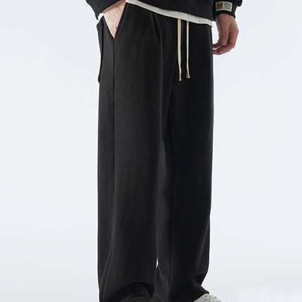 Anbican Winter Men Sweatpants Thick Fleece Wide Leg by zapcart