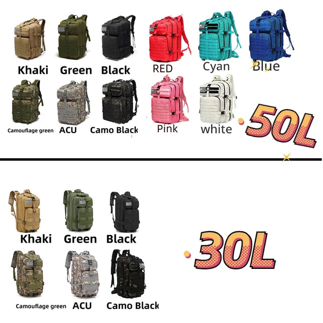 ThuramCN Waterproof Trekking Backpack 30L/50L Unisex Pack by zapcart