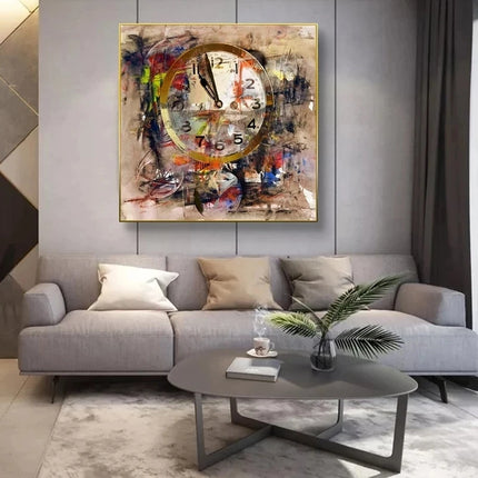 Retro Clock Art Canvas Urban Graffiti Wall Decor Living Room by zapcart