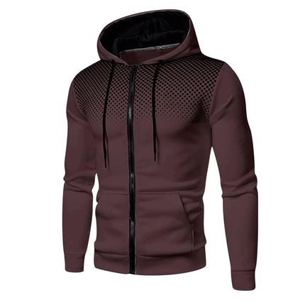 Men's Slim Fit Zip Hoodie Sweatshirt For Autumn Warmth