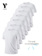 CN AnhuiChoice Round Neck T Shirt White Men Quick Dry Gym by zapcart