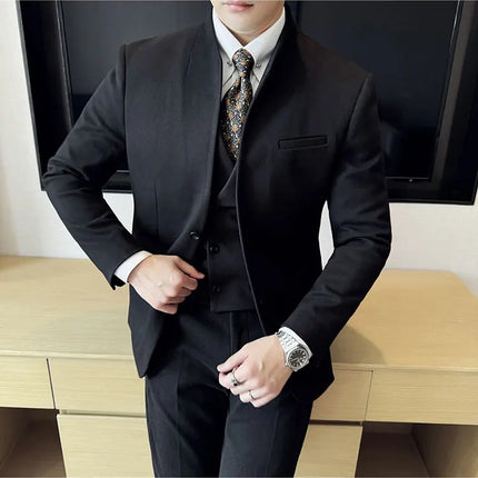Korean Style Slim Fit Mens Elegant Suit Set By QUHNBGYCN by zapcart